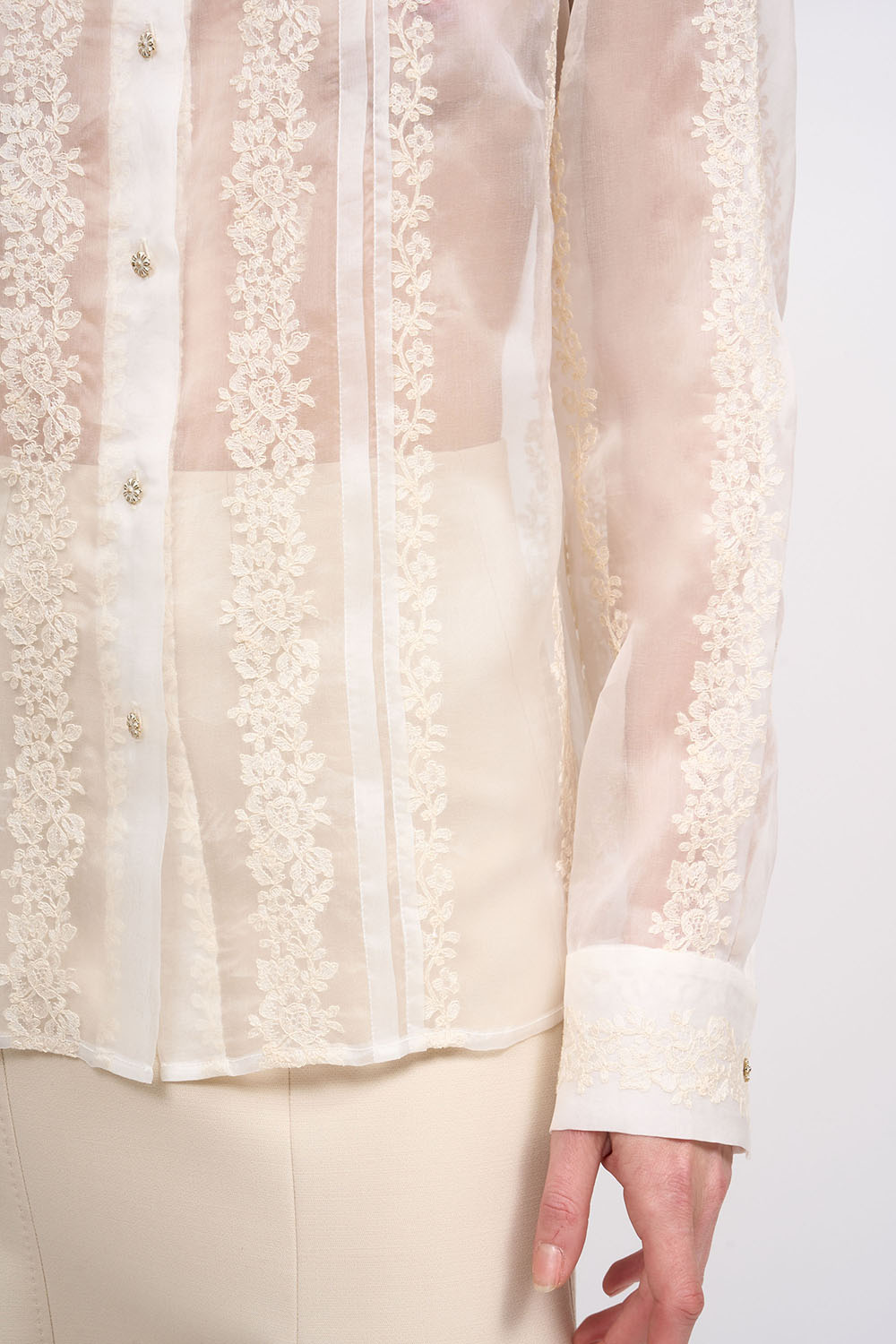 Paul & Joe Chemise Clochette organza soie brodée