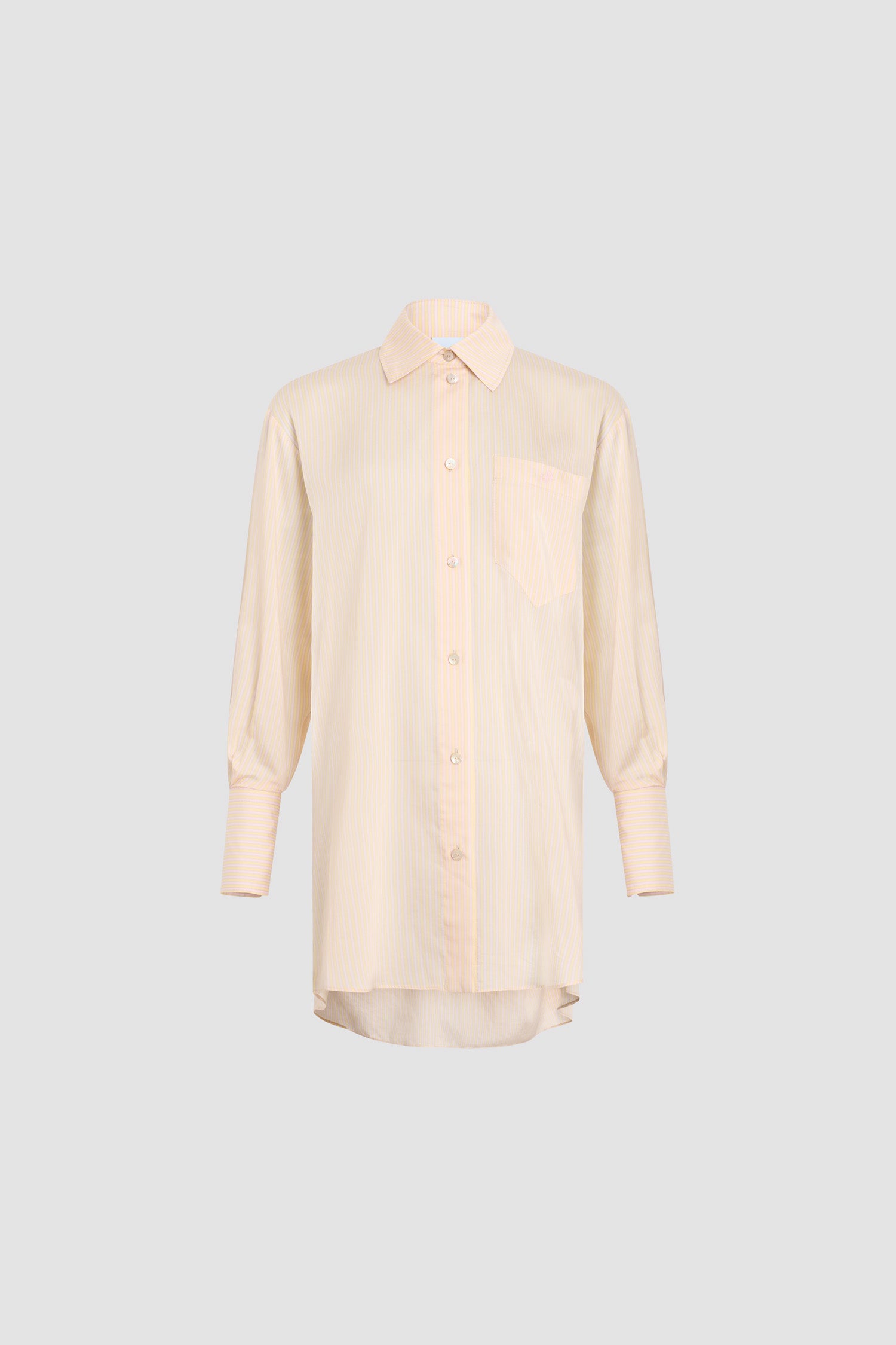 Patou BL057 chemise voile rayée beige oversize plage