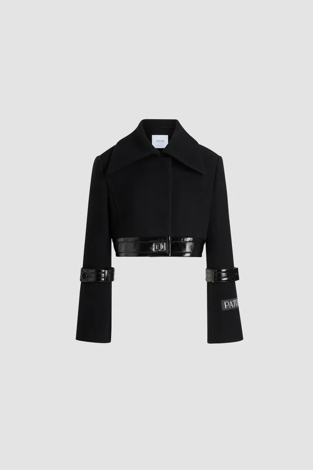 Patou Jackets veste cropped H25JA0590217999B laine noire