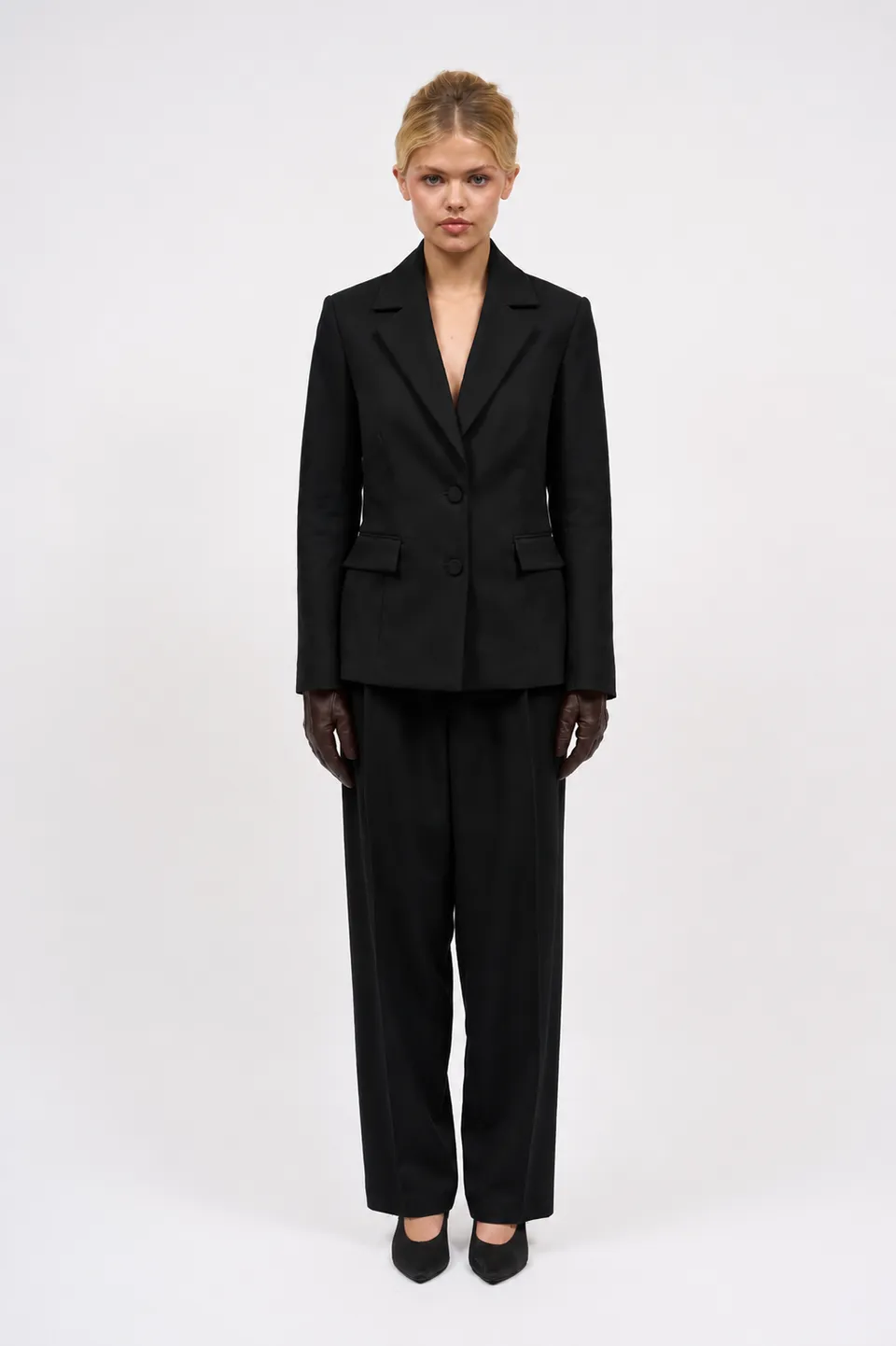 Paul & Joe Florin pantalon laine noir plis