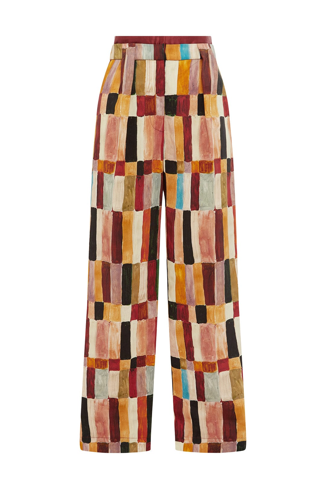 Alemais Marjorelle pantalon lin soie imprimé