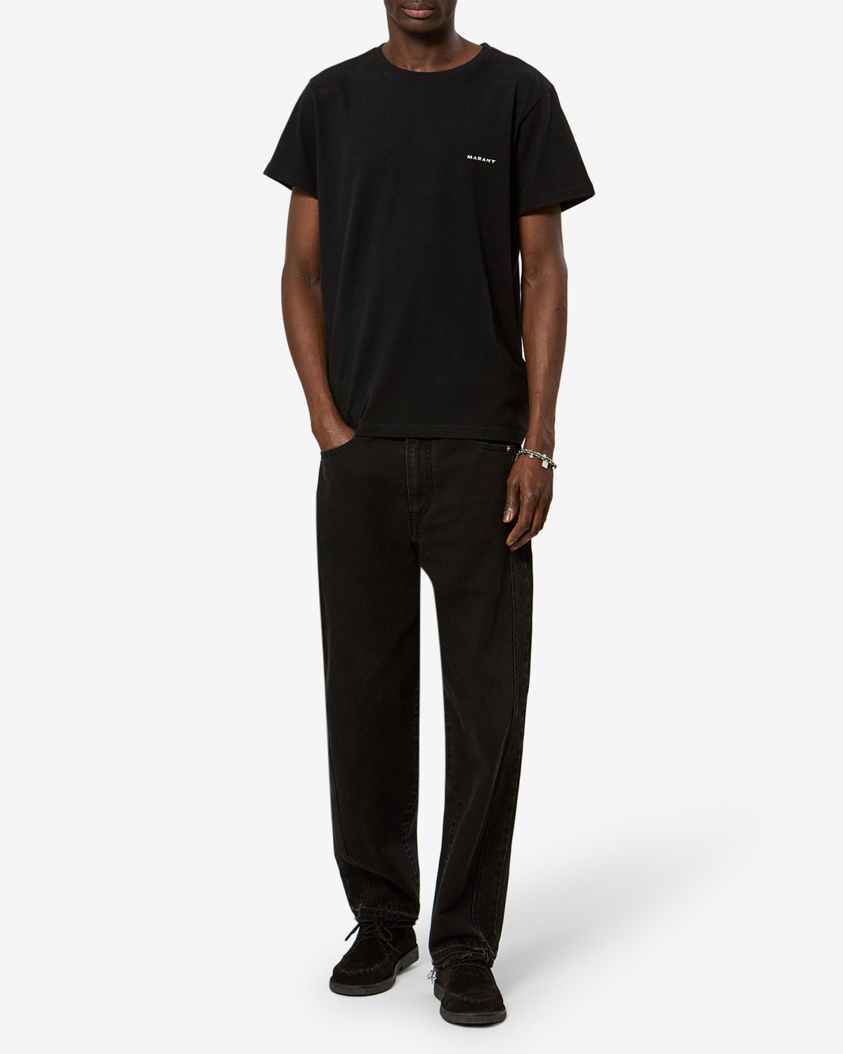 Isabel Marant Zafferh t-shirt noir coton logo brodé