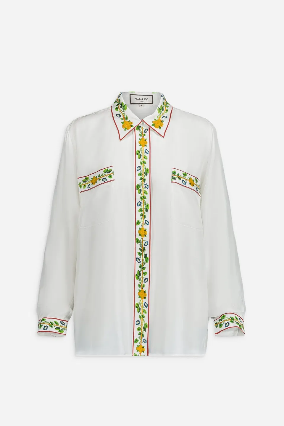 Paul & Joe Emma chemise twill soie imprimé poches taille 1