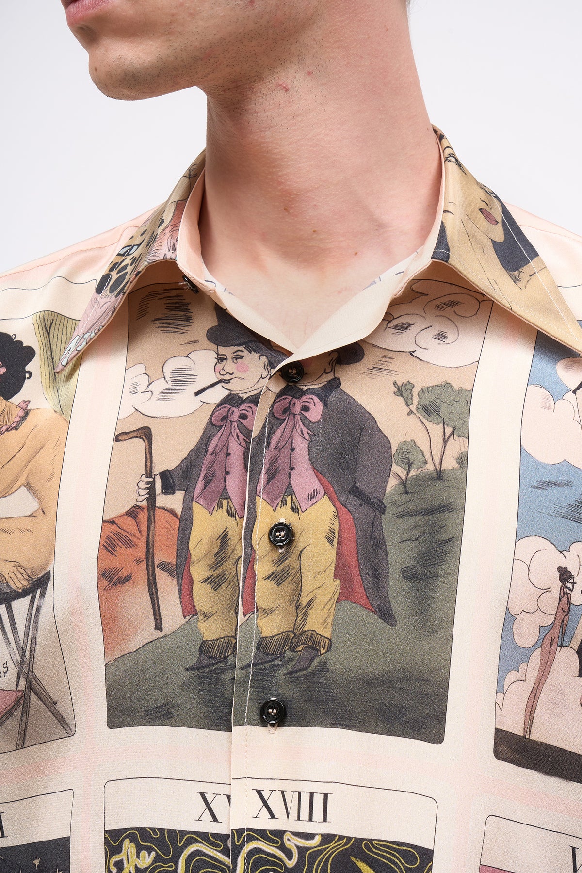 Paul & Joe Gabriel chemise satin soie imprimé Tarot droite