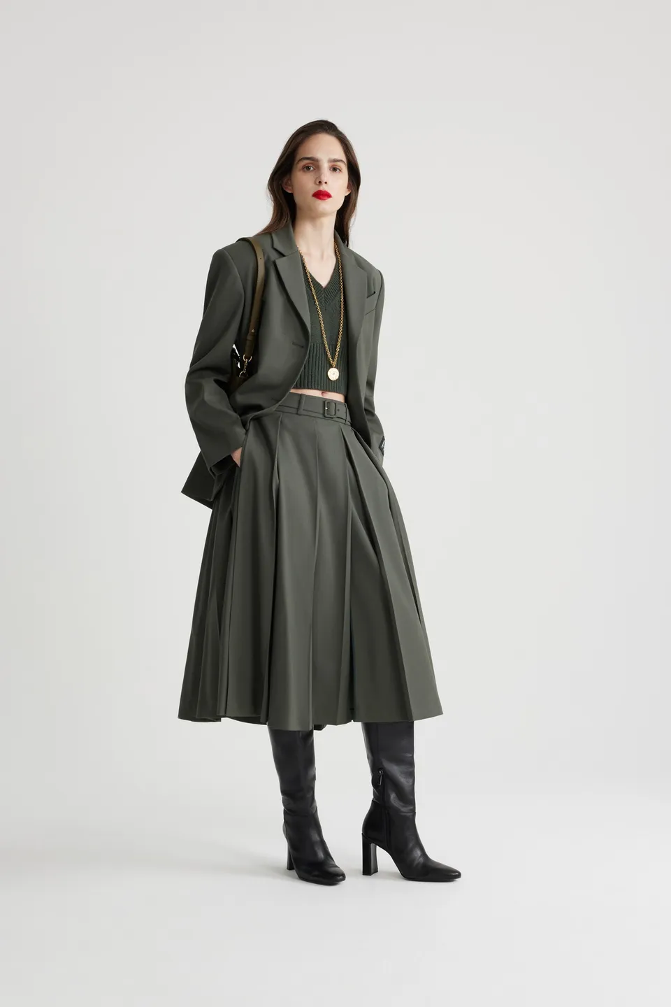 Patou Jackets H24JA0380103751K veste kaki laine ceinture