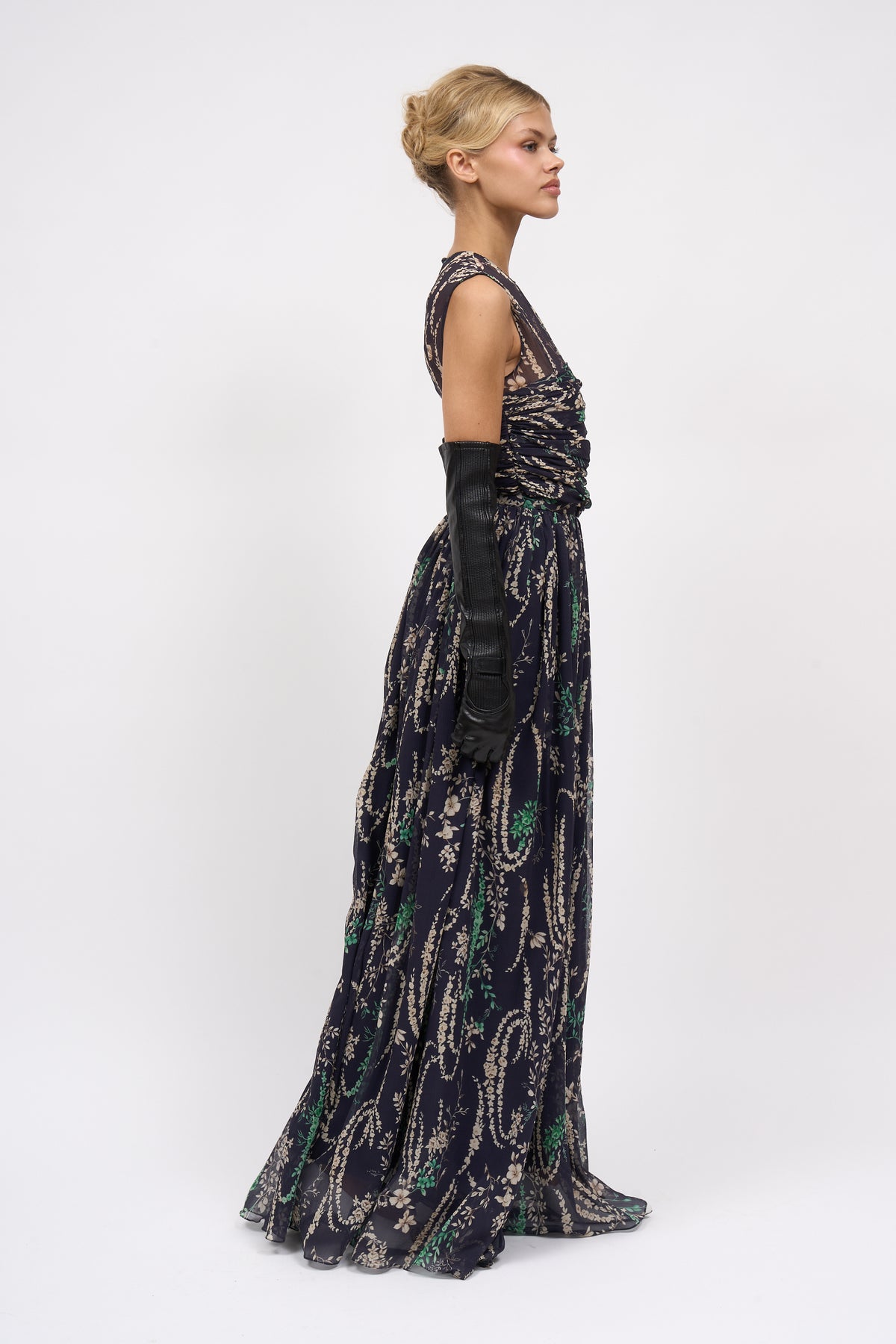 Paul & Joe Iliade robe longue soie bustier drapé ceinture