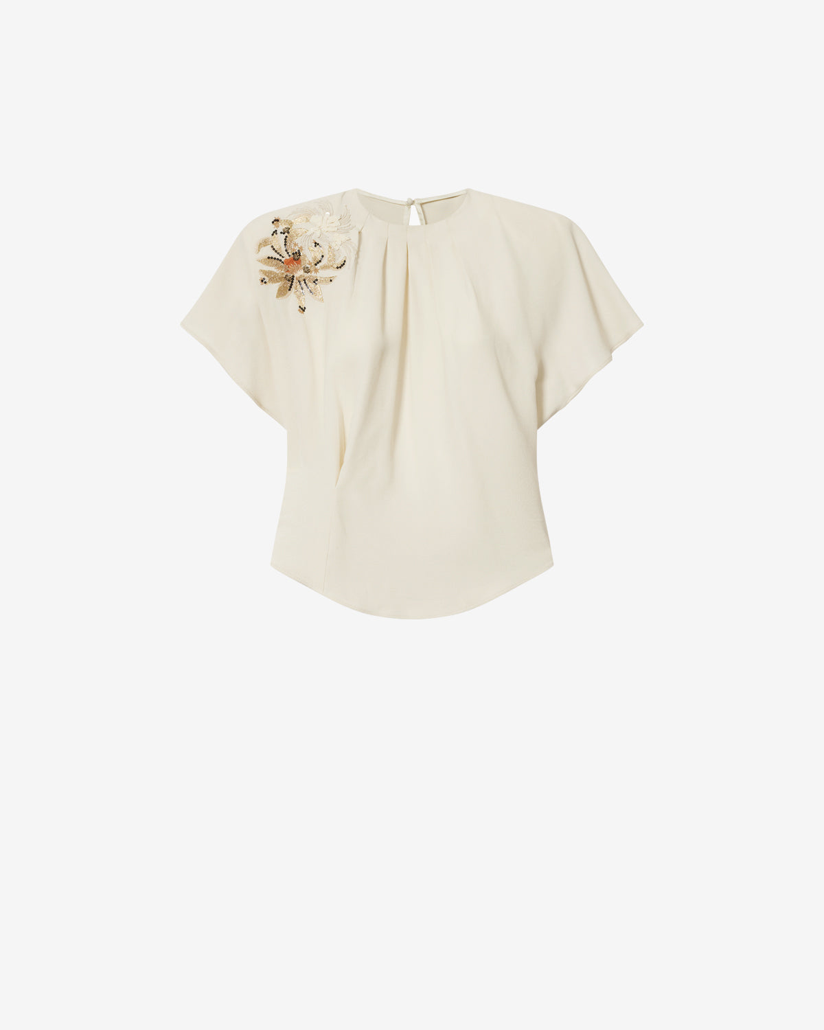 Isabel Marant Sakine top brodé écru sequins