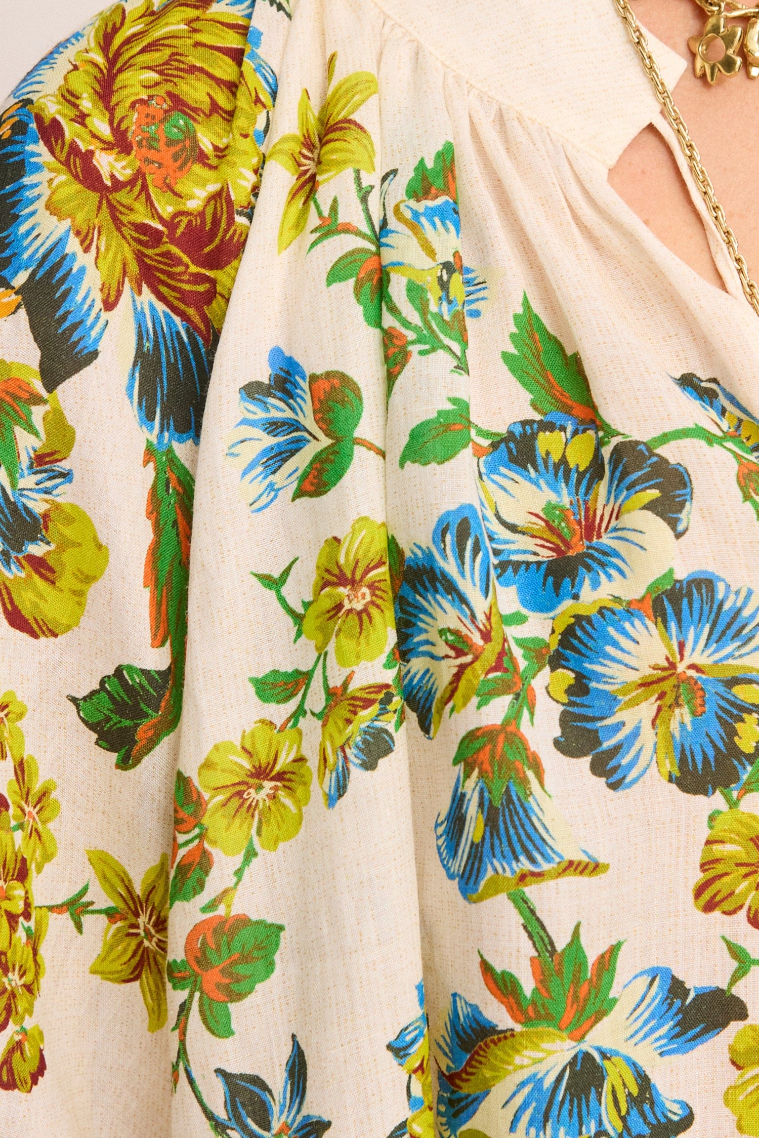 Alemäis Phyllis robe mini tunique ramie à fleurs