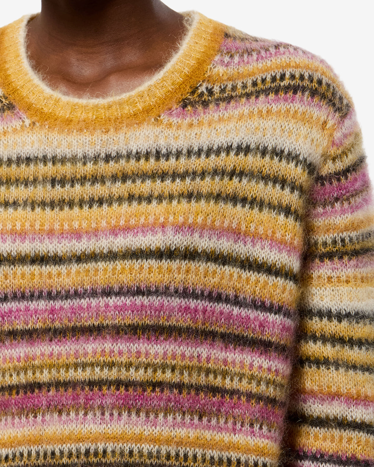 Isabel Marant Morine Pull mohair rayures mustard
