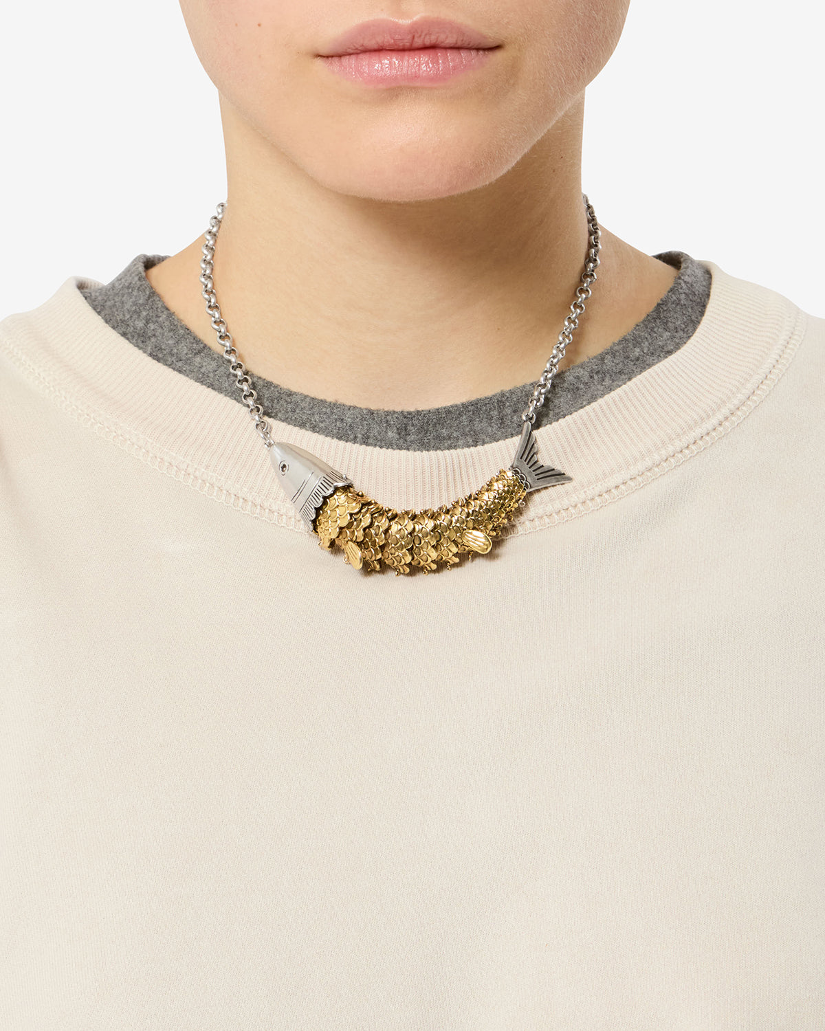 Isabel Marant River RC0051FA-B4B09B collier argenté-doré