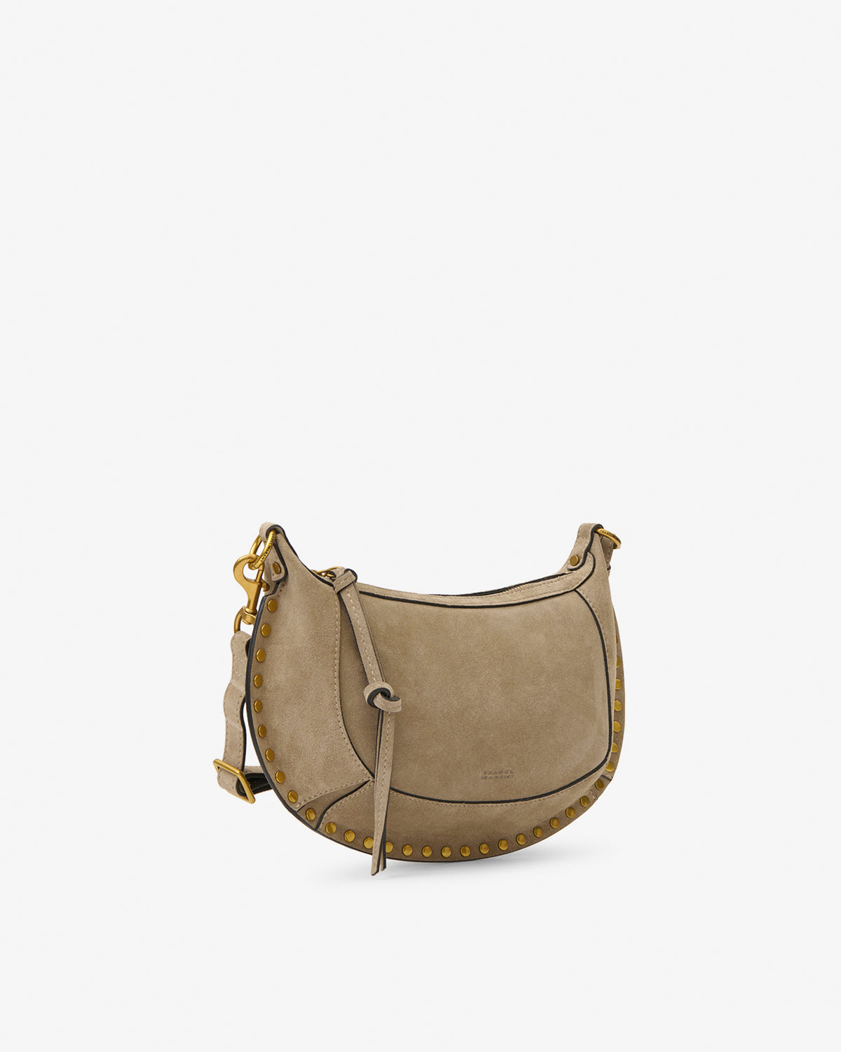 Isabel Marant Oskan Moon sac cuir velours taupe fumé