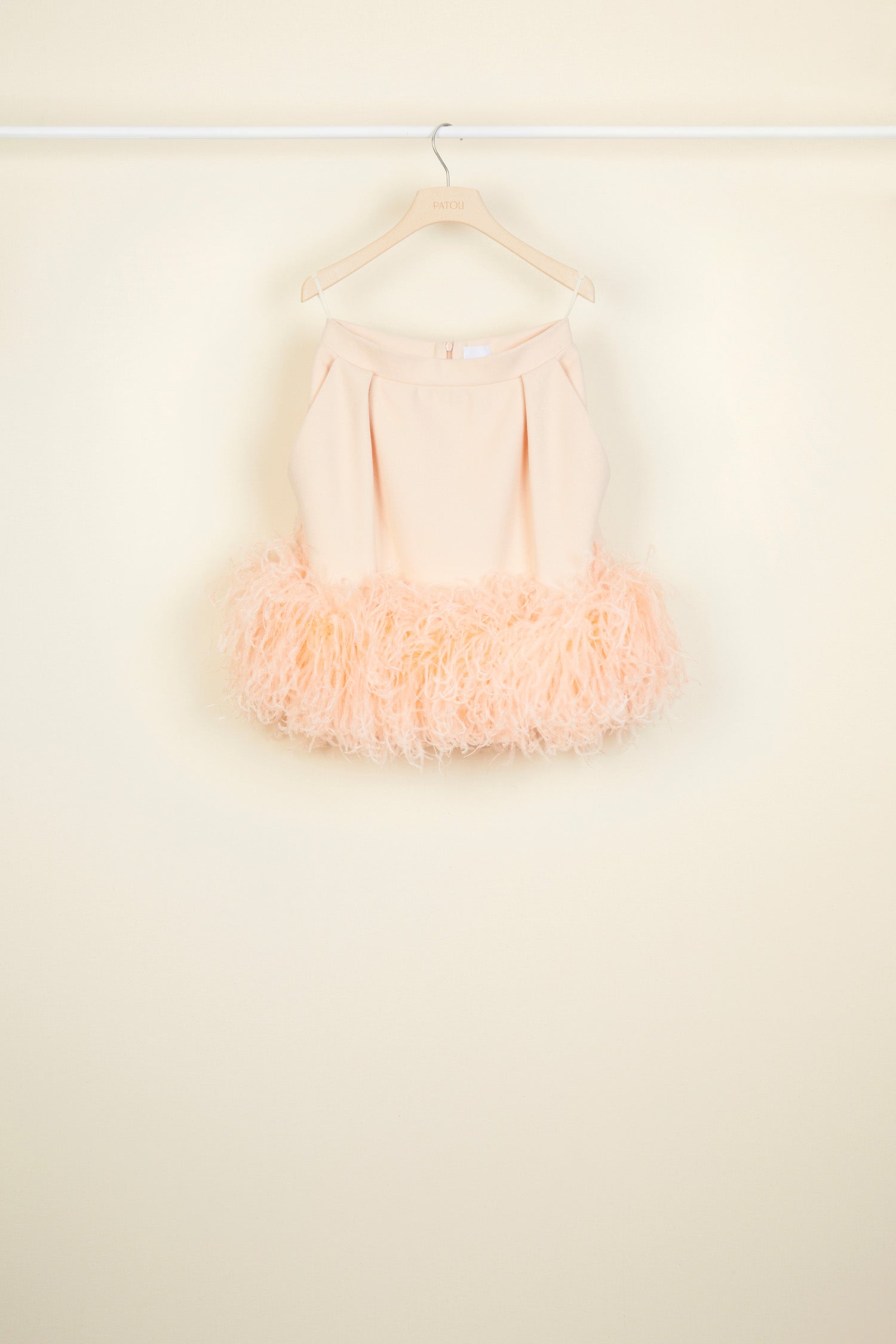 Patou H20SK005 jupe plissée laine rose Peach Blossom