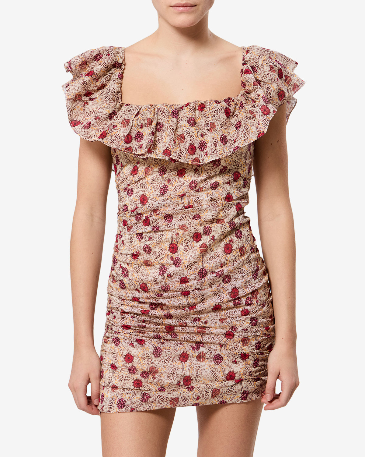 Isabel Marant Davilia RO1102FA-D3J03E robe écru volants