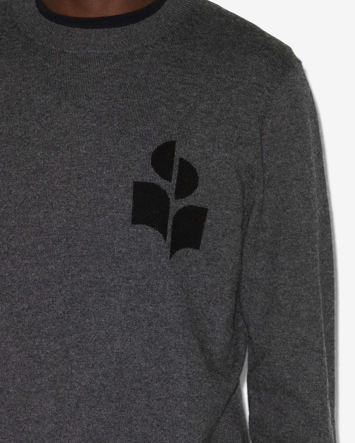 Isabel Marant Evans pull laine anthracite logo IM