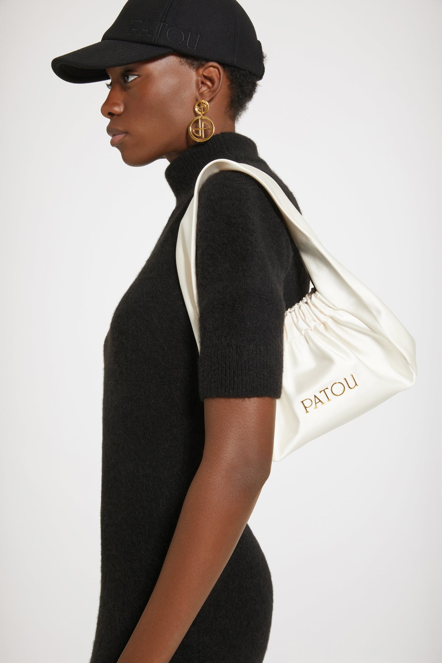 Patou Le Biscuit H23AC054 sac satin blanc Avalanche