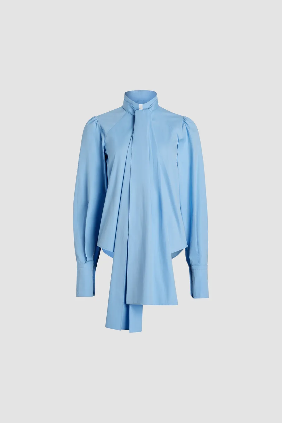 Patou H24BL0340017636B blouse bleu coton lavallière