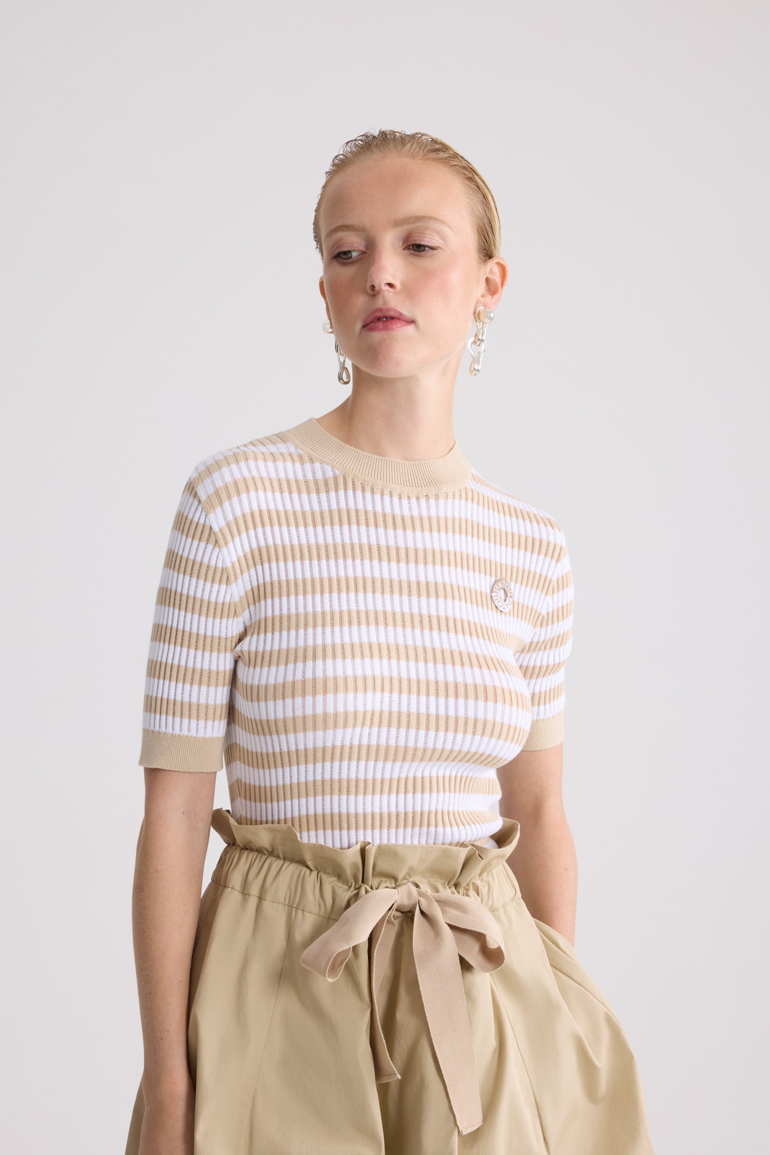Patou KN342 pull rayé coton Safari Sand XS-XL