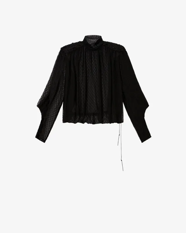 Isabel Marant Oeste blouse dentelle noir plumetis 34-42