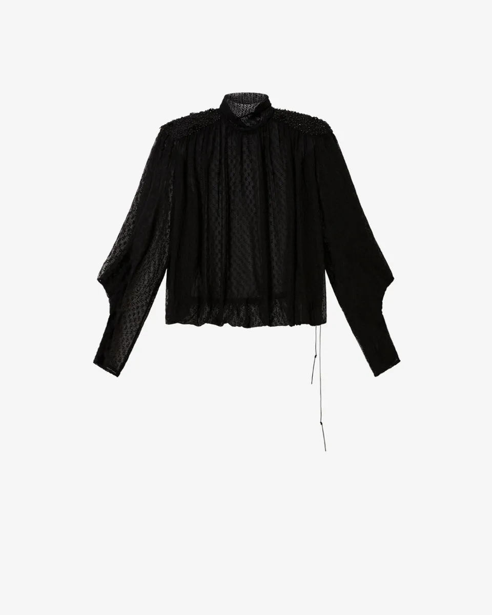 Isabel Marant Oeste blouse dentelle noir plumetis 34-42