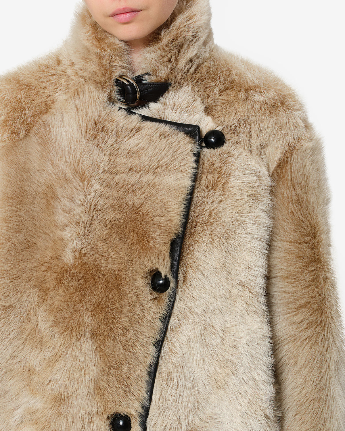 Isabel Marant Rema MA0611FA manteau écru peau lainée