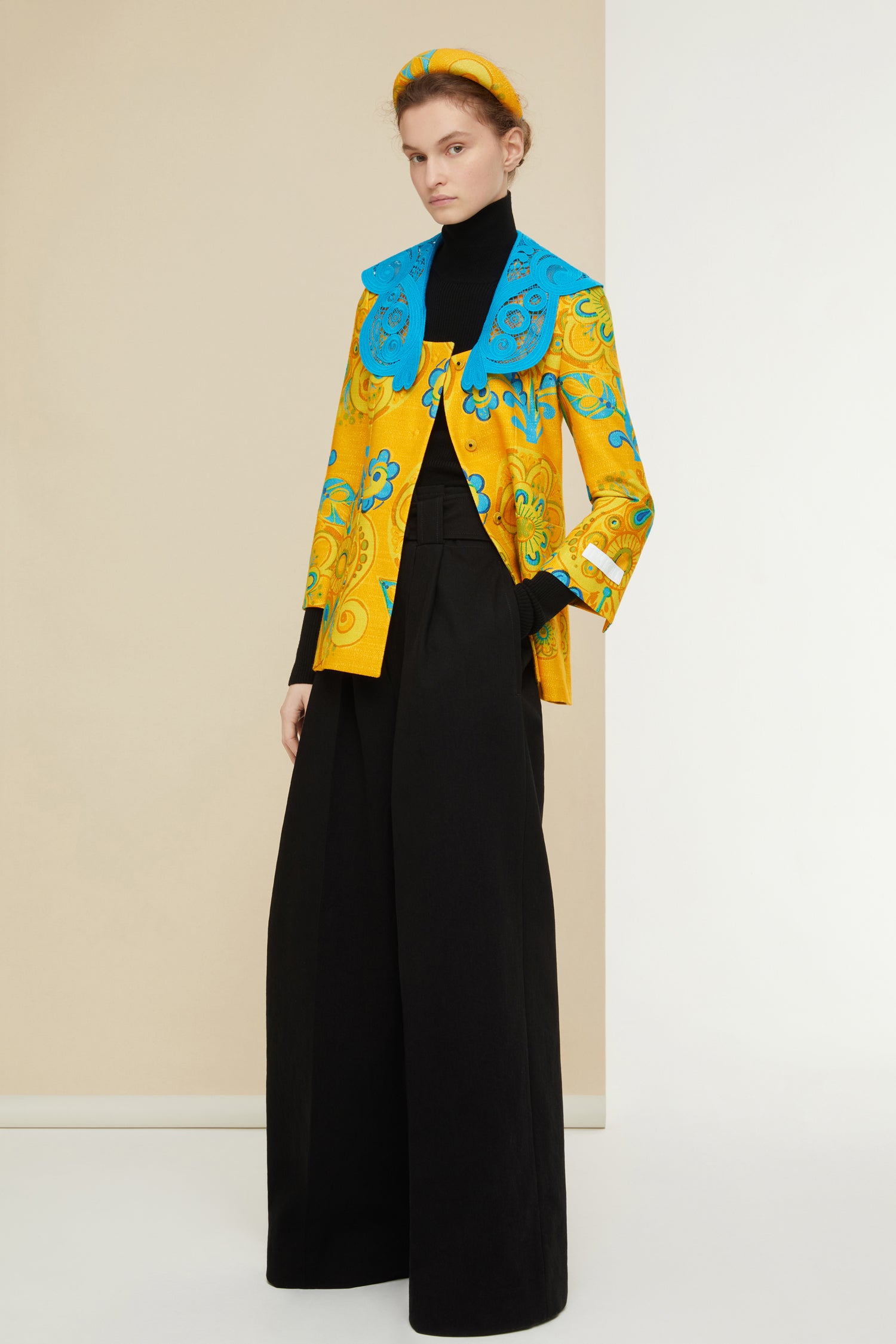 Patou Jackets JA019 veste tweed Honey Flower guipure