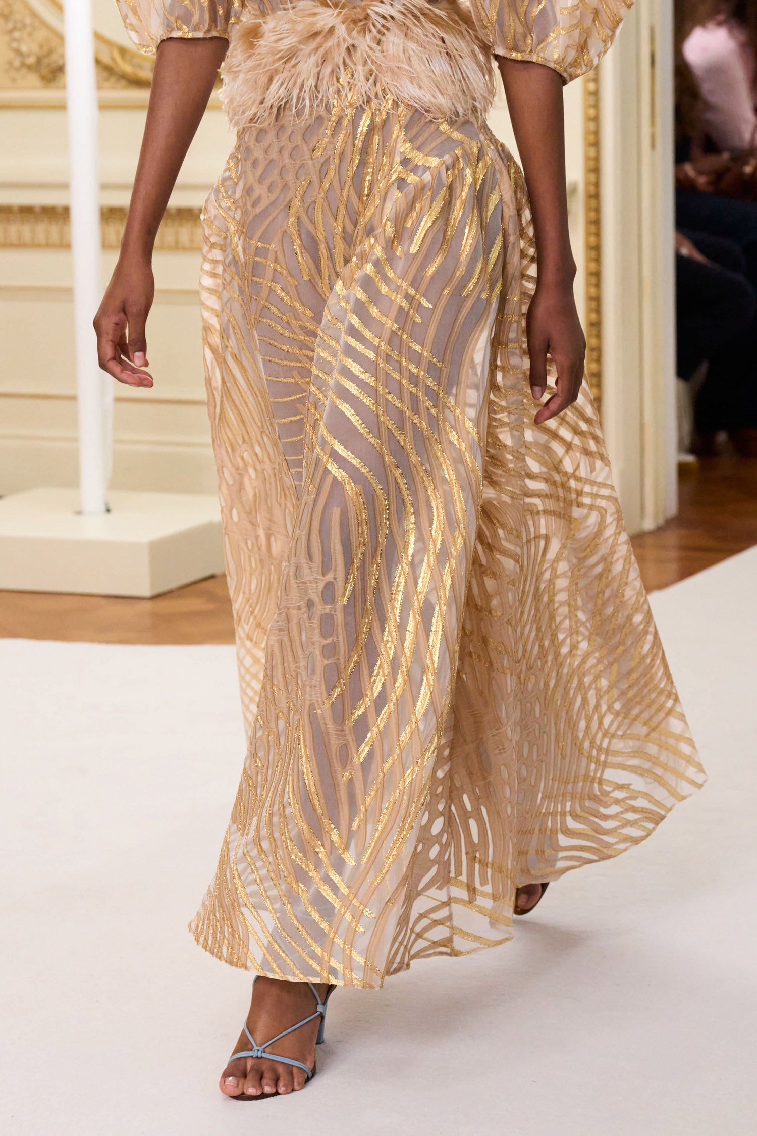 Ulla Johnson Adrienne SP260329 jupe Nautilis lurex doré