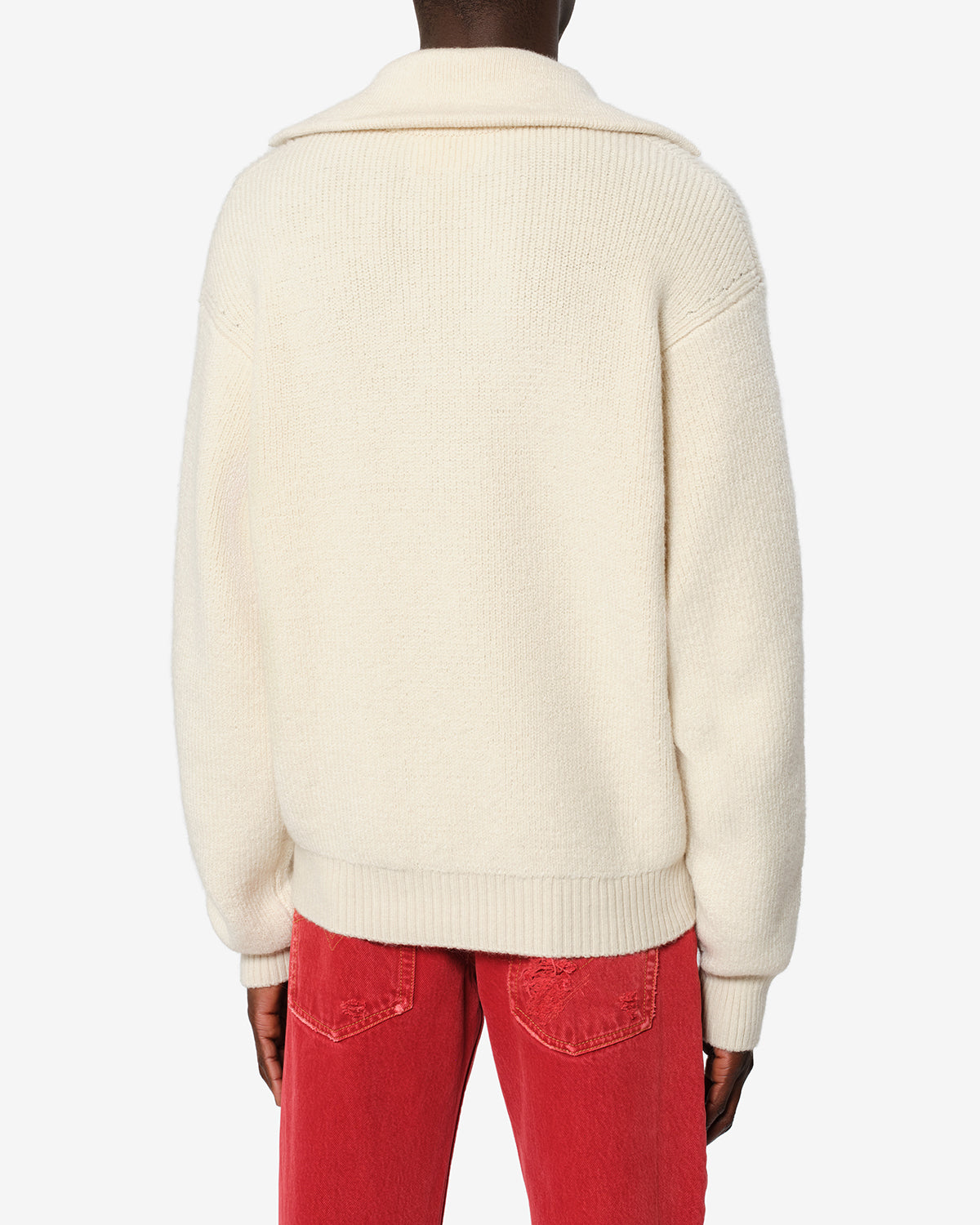 Isabel Marant Ydali pull laine écru oversize laçage