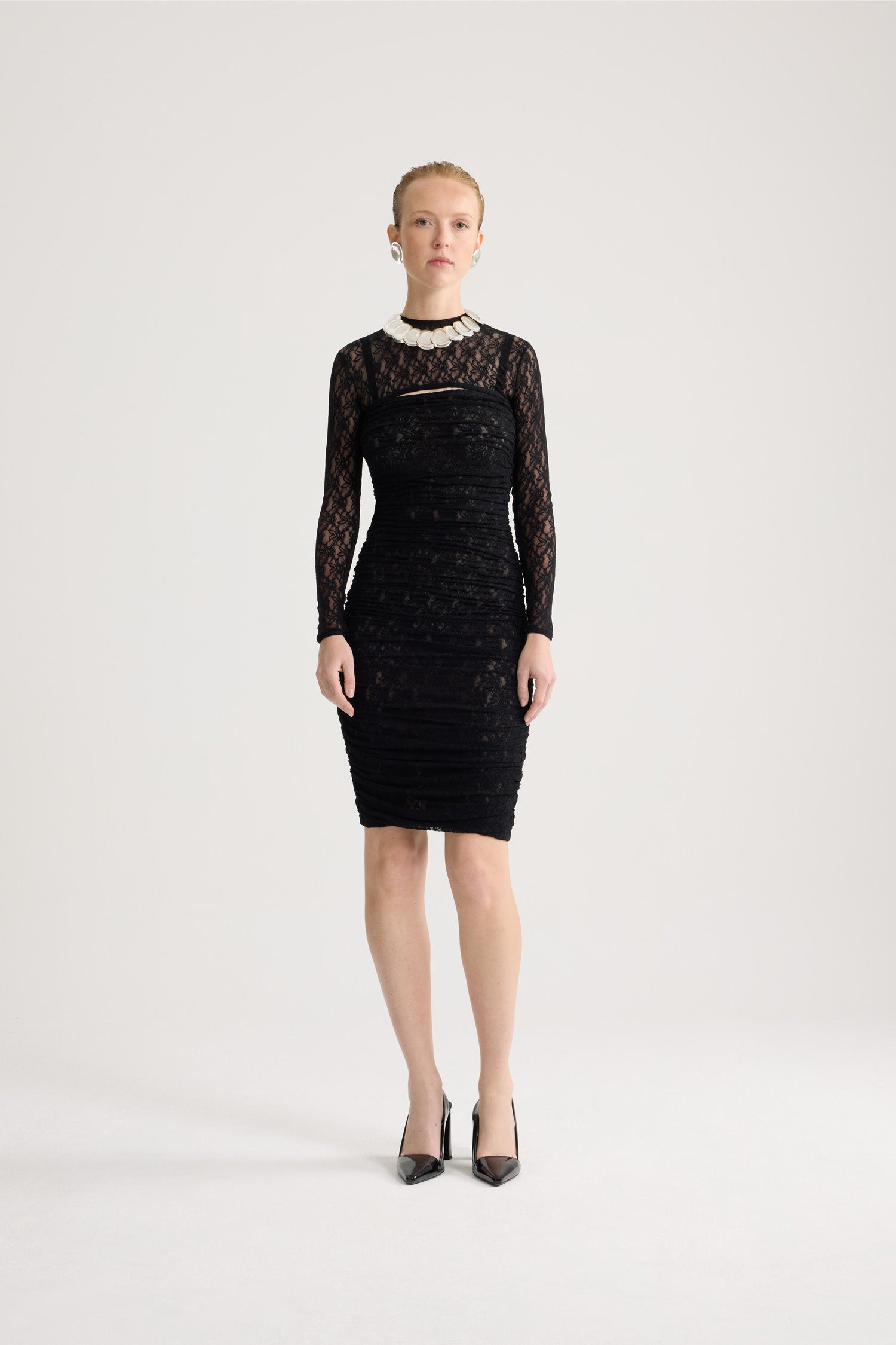Patou P26JE2419965999B robe dentelle noire mini