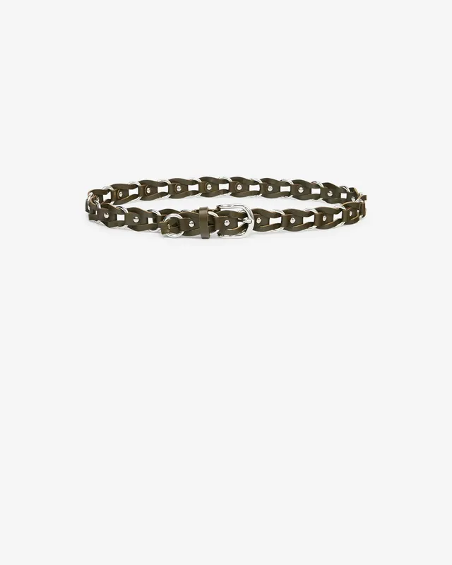 Isabel Marant Bali Ceinture Cuir Kaki Foncé