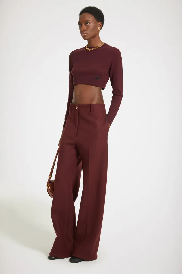 Patou Iconic TR034 pantalon laine Ruby Wine