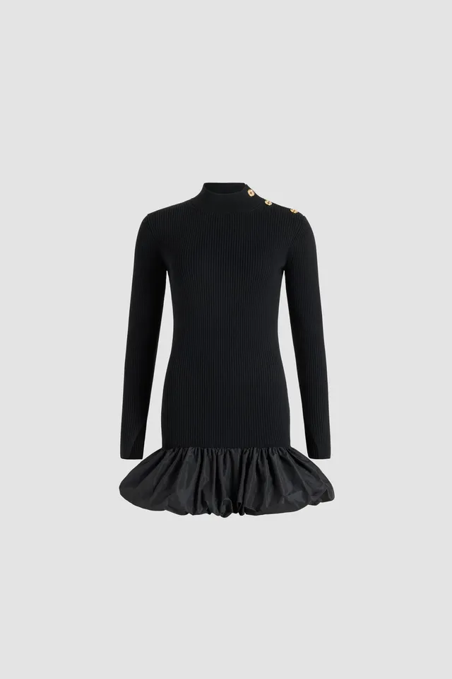 Patou KN271 mini robe maille Noire S volants