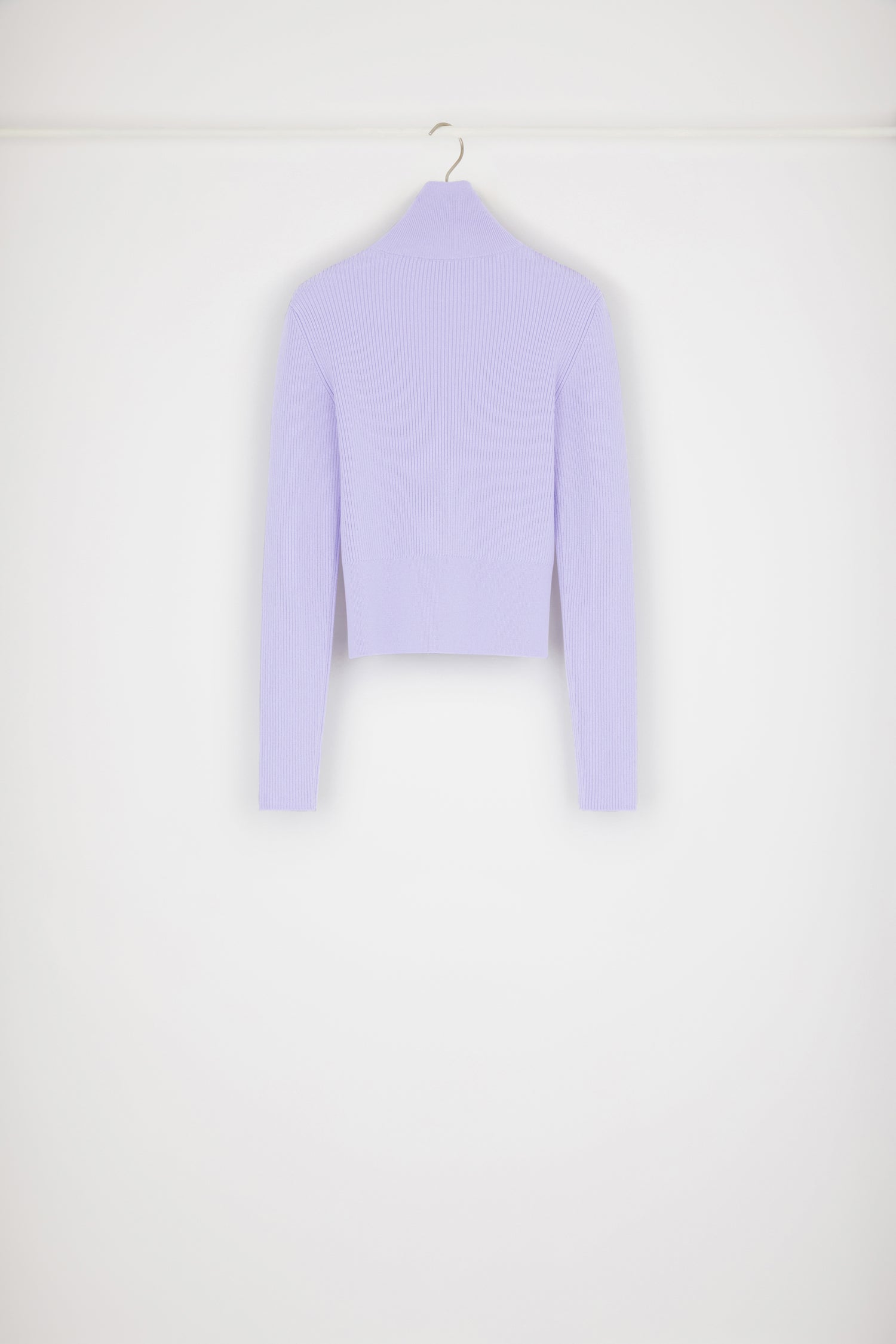 Patou Knitwear KN058 pull col montant lavande laine