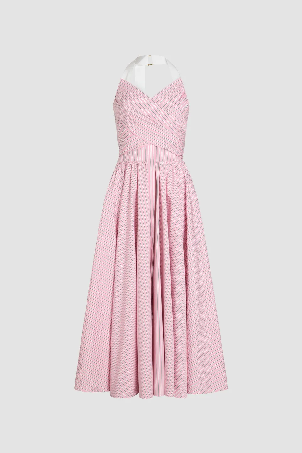 Patou P25DR187 robe maxi halter coton bio Primrose Pink Stripes