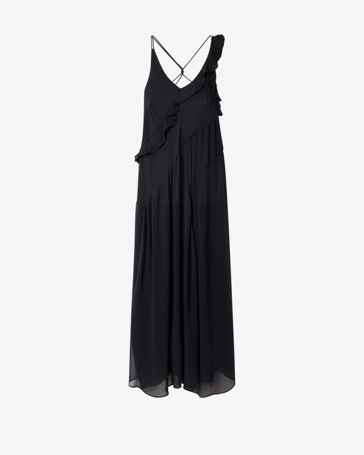 Isabel Marant Luxie Robe longue noire mousseline