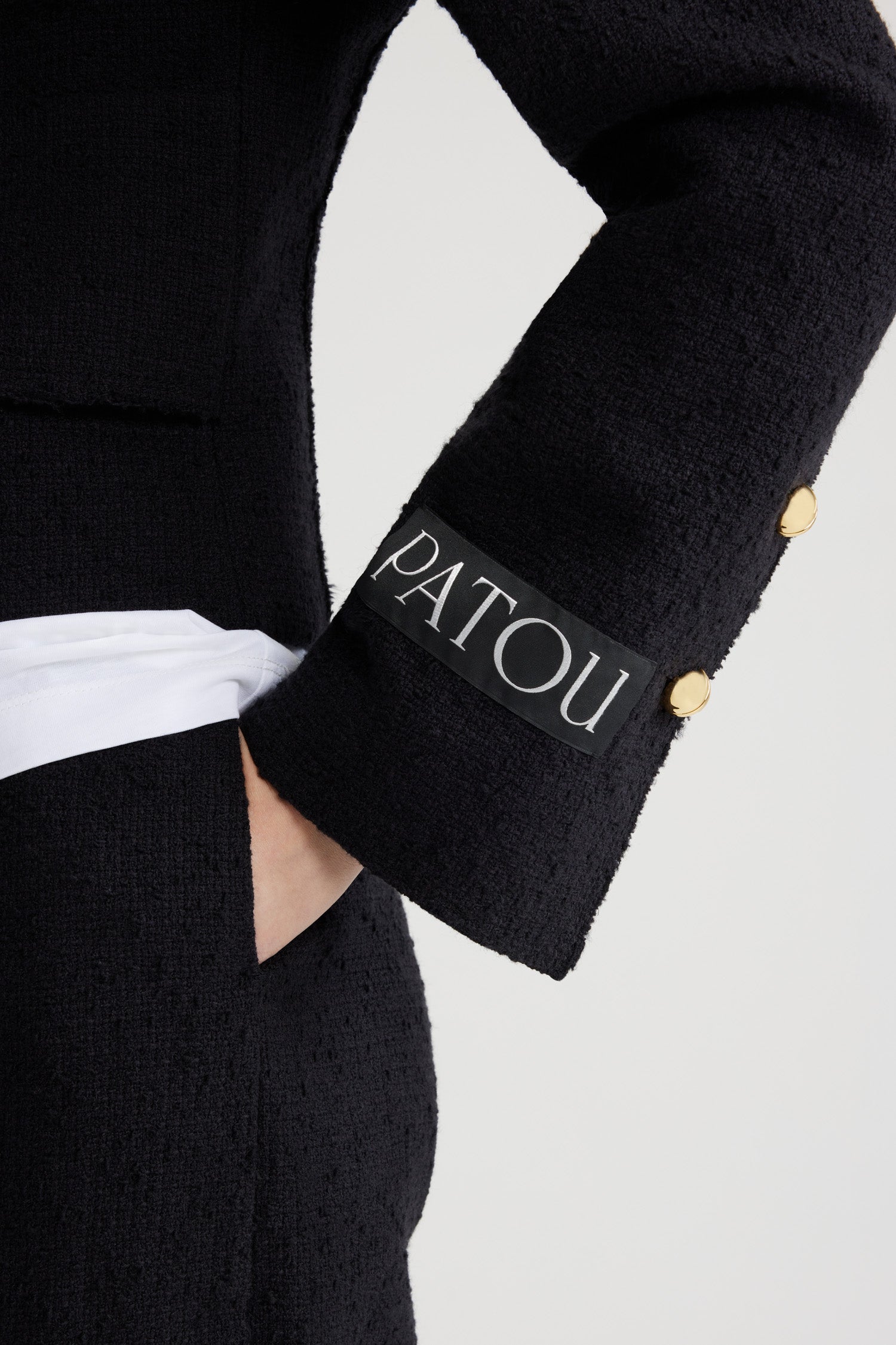 Patou Iconic veste tweed laine noire 34-44