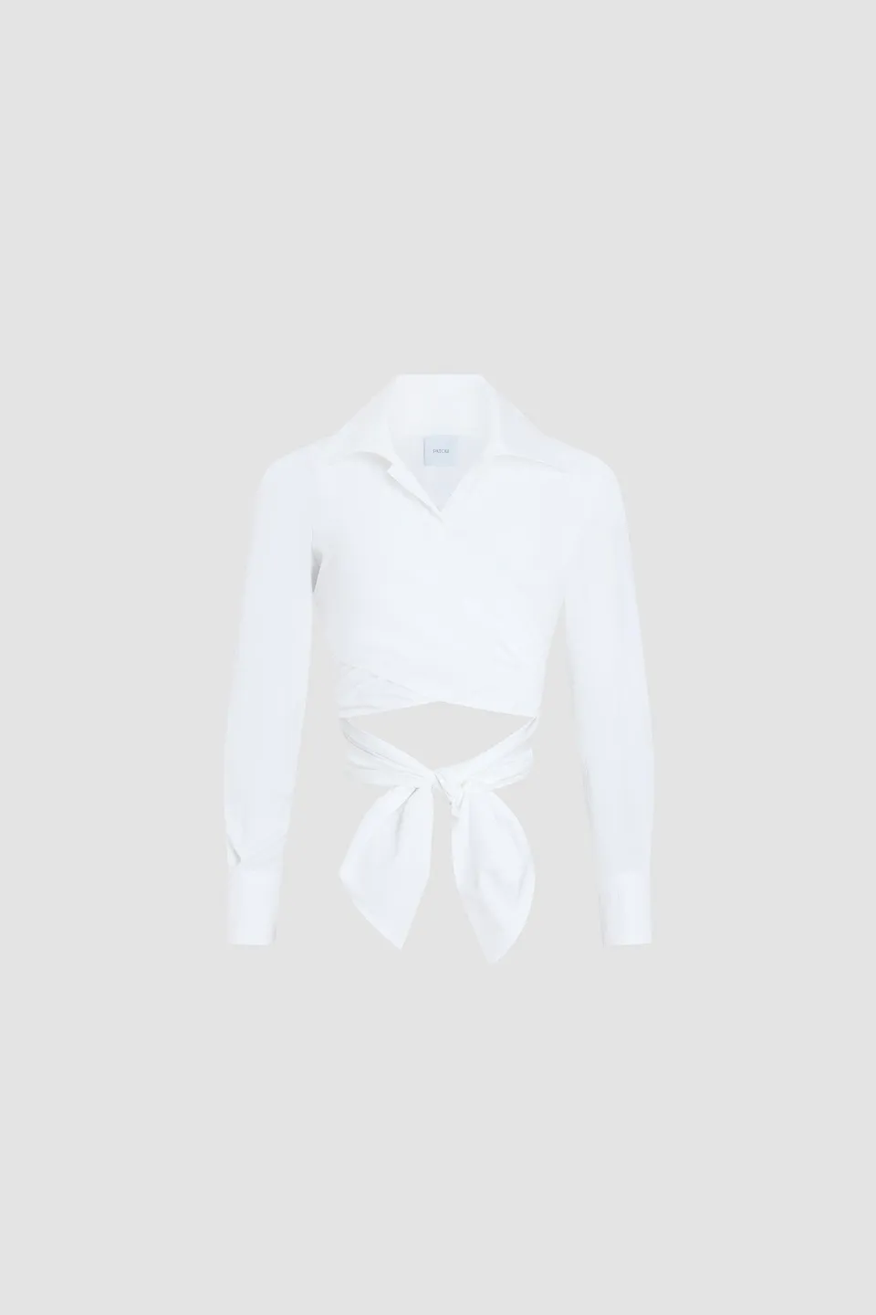 Patou TO168 Top coton bio blanc manches longues col V