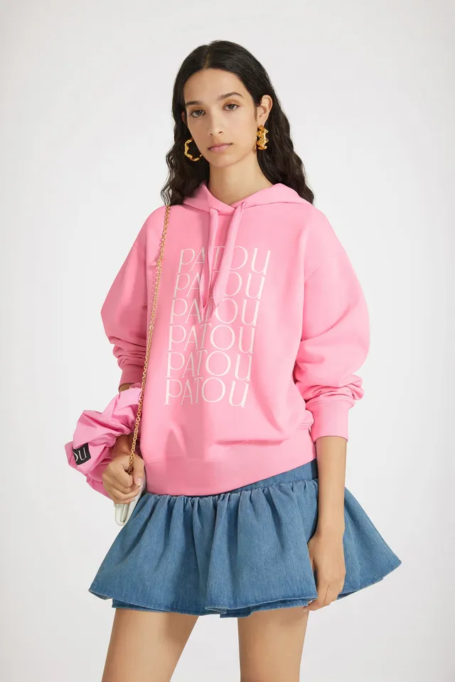 Patou P24JE0939995455P hoodie coton bio rose logo M