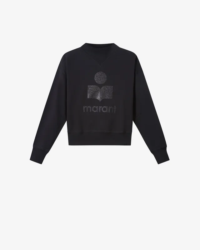 Isabel Marant Moby sweatshirt noir coton logo glitter