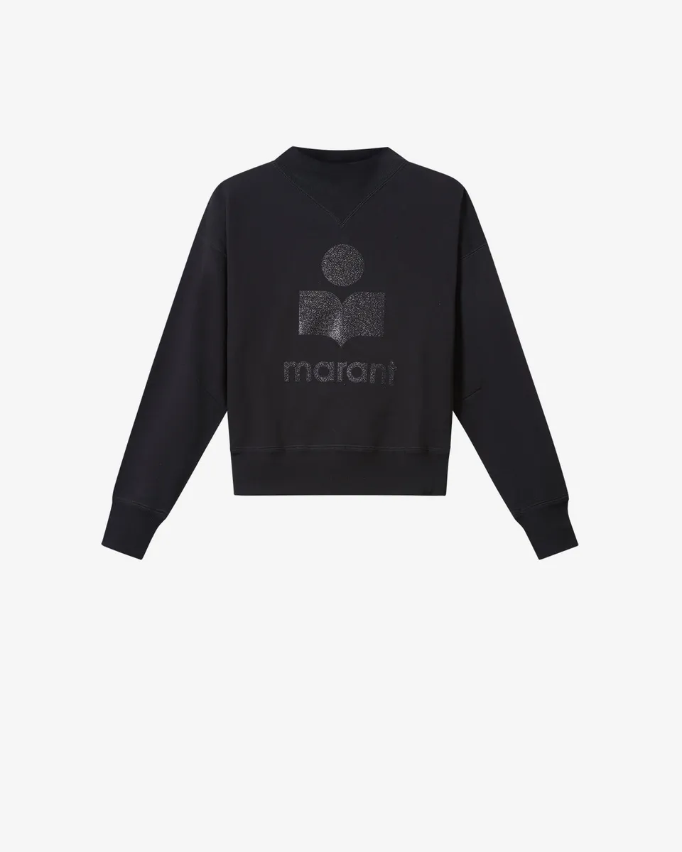 Isabel Marant Moby sweatshirt noir coton logo glitter