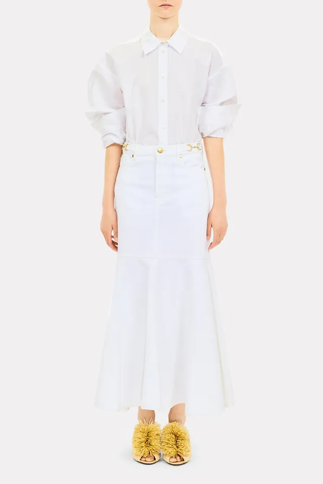 Ulla Johnson Laia blouse coton Egret popeline satinée