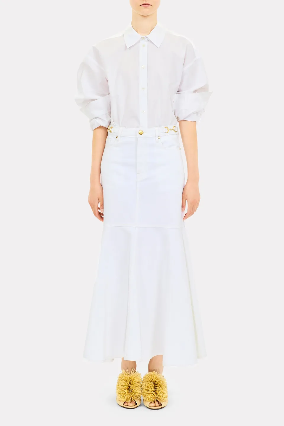 Ulla Johnson Laia blouse coton Egret popeline satinée