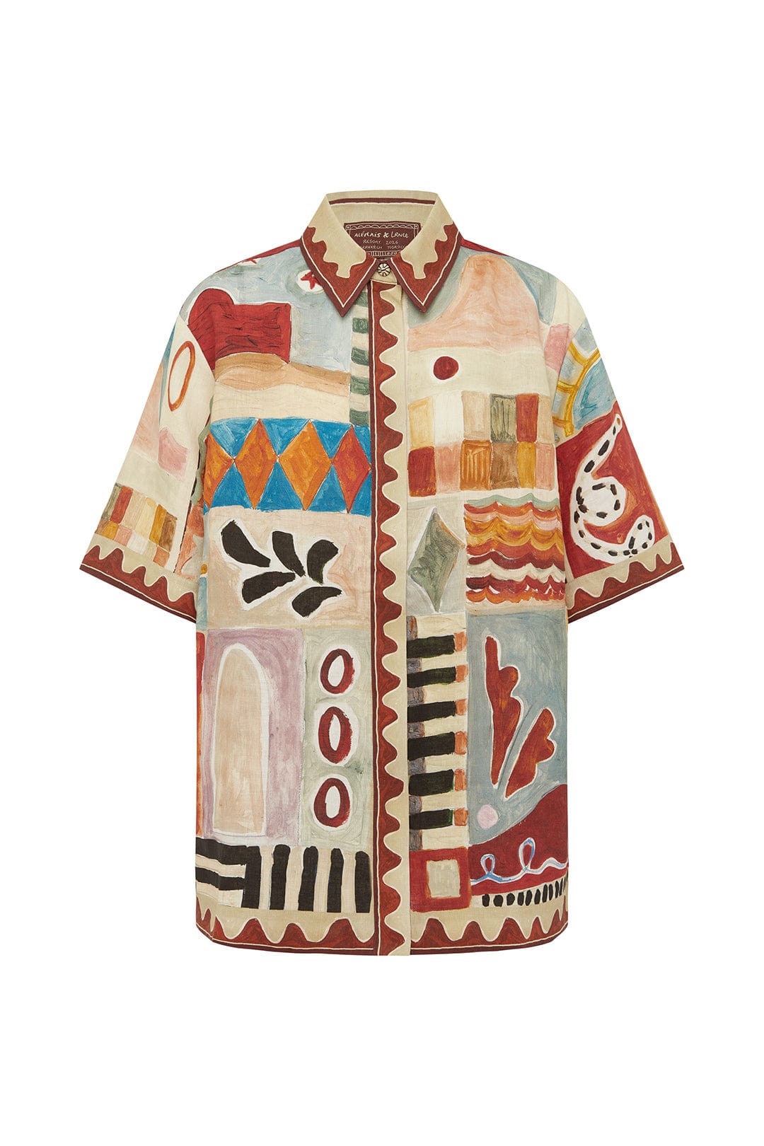 Alemäis Michelle Shirt chemise lin imprimé manches courtes