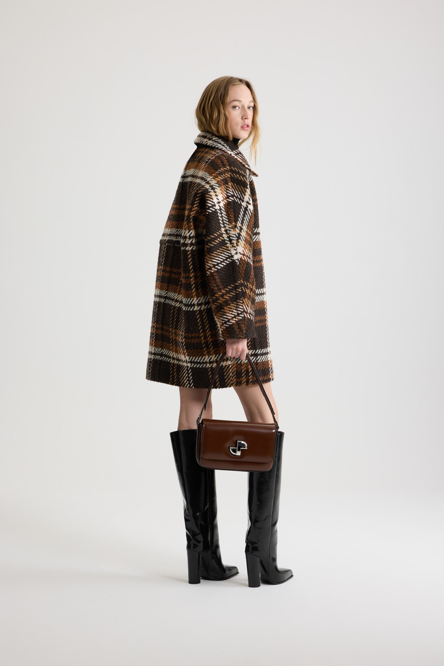 Patou OU042 parka Autumn Checkerboard laine carreaux 38