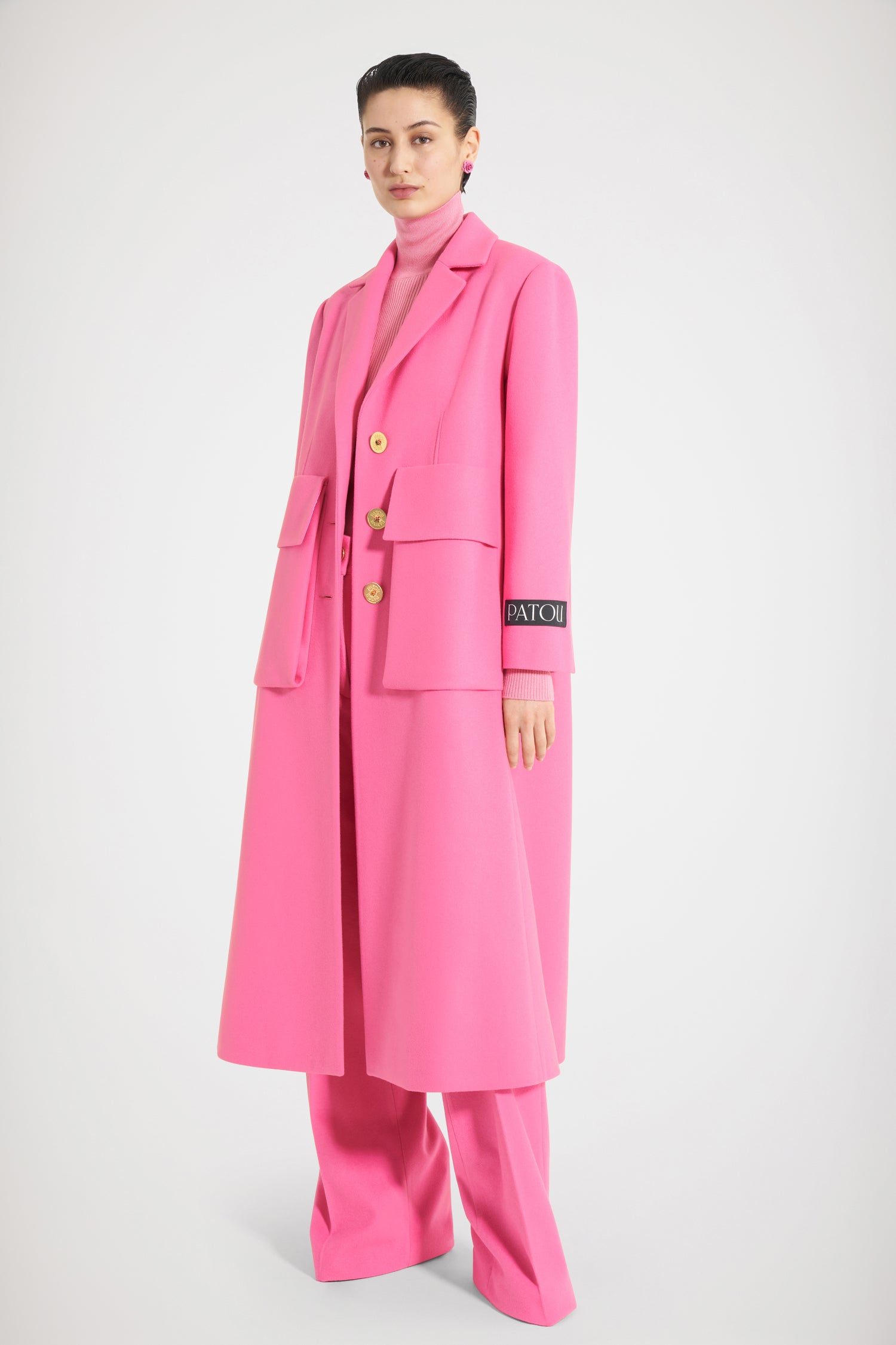 Patou Coats H22CO0150003451P manteau laine rose Darling Pink