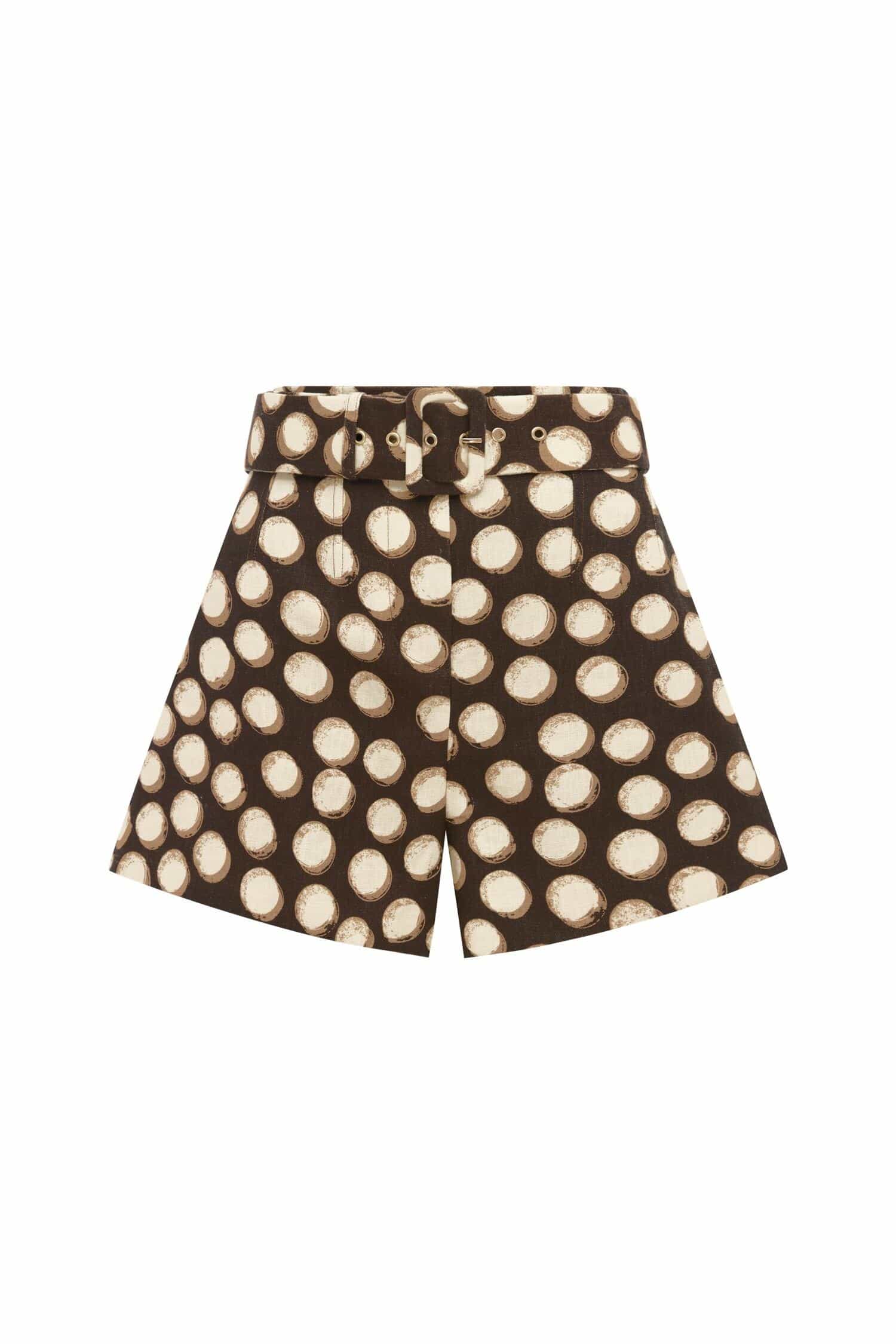 Alemäis Paula short tailleur lin taille haute à pois