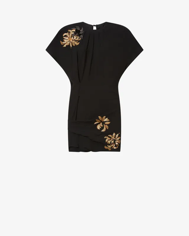 Isabel Marant Sakia robe noire brodée Firework