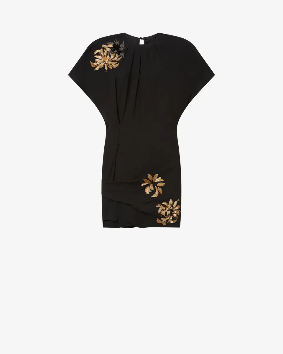 Isabel Marant Sakia robe noire brodée Firework