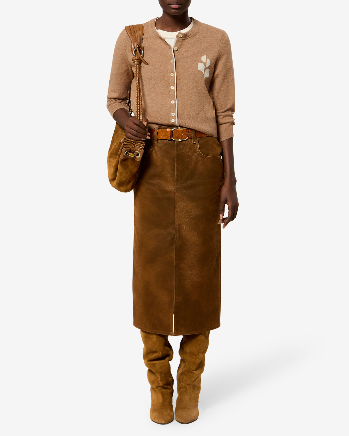 Isabel Marant Mailles Cardigan Lona Camel Gris Clair 36
