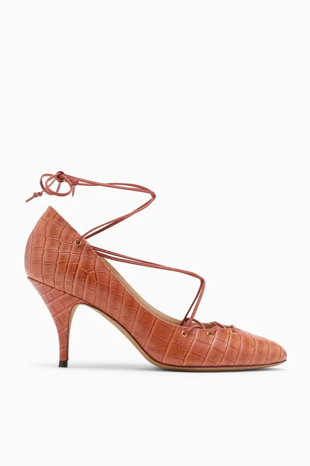 Ulla Johnson Lola escarpins cuir marron talon 75