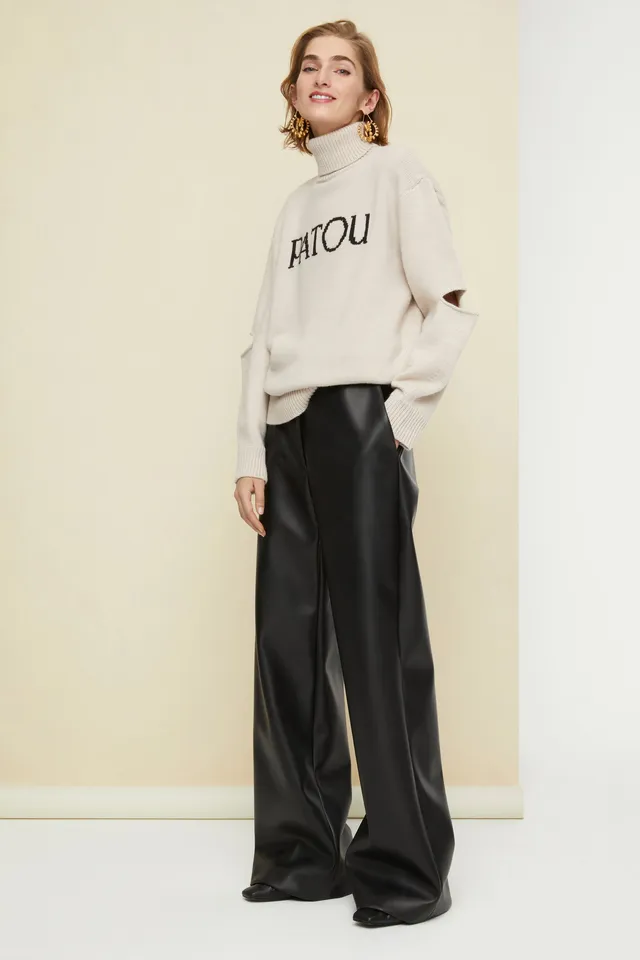 Patou TR002 pantalon noir simili cuir taille 36